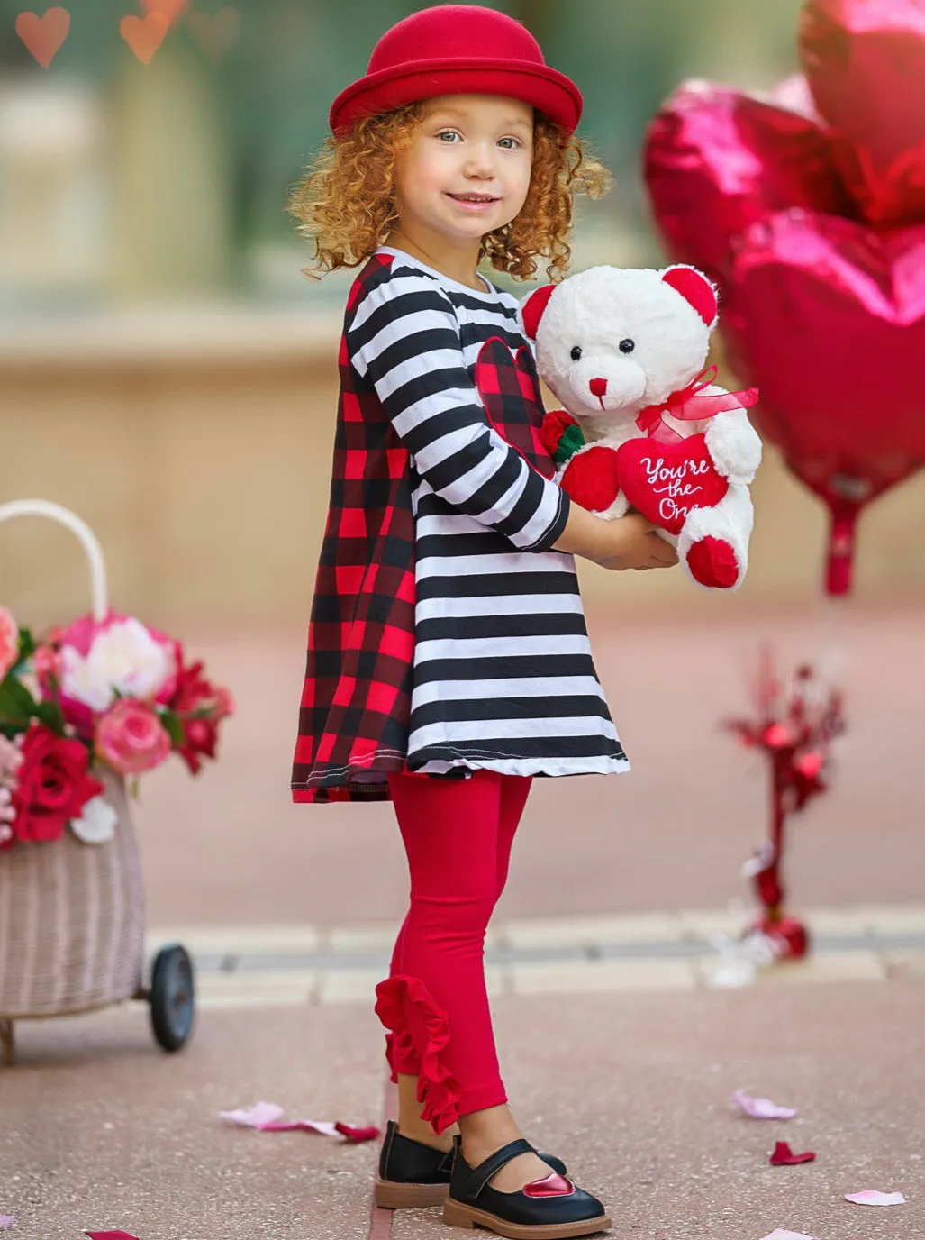 Love You All Dual Pattern Tunic and Legging Set