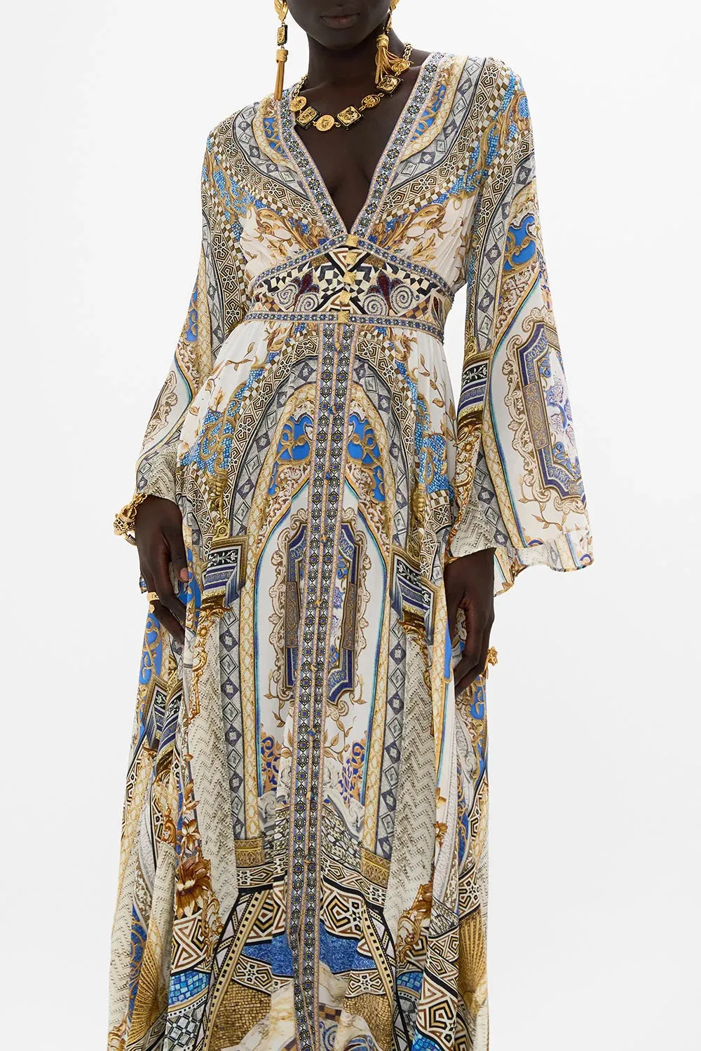 Make Me Your Mosaic Kimono Sleeve Maxi Dress