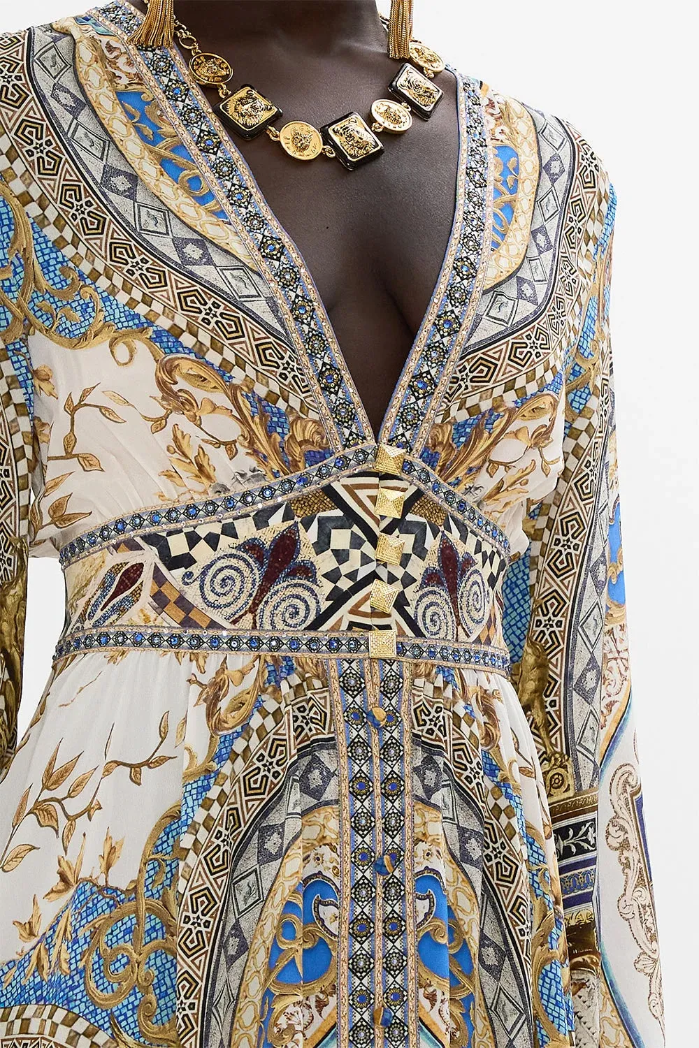 Make Me Your Mosaic Kimono Sleeve Maxi Dress