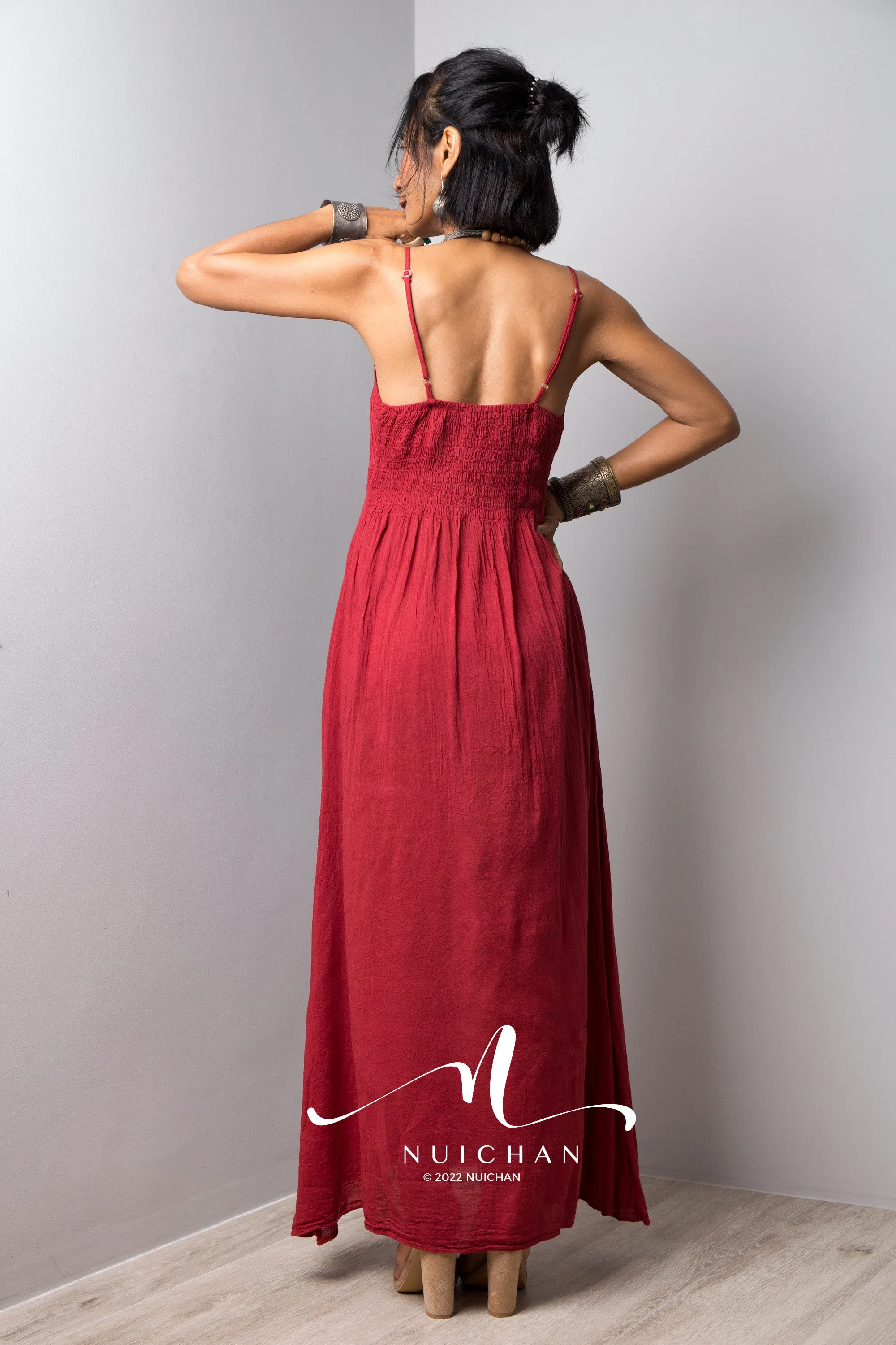 Maroon cami dress