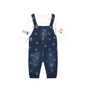 Mayoral Boys 2 Piece T-Shirt & Overall Set Dark Jean