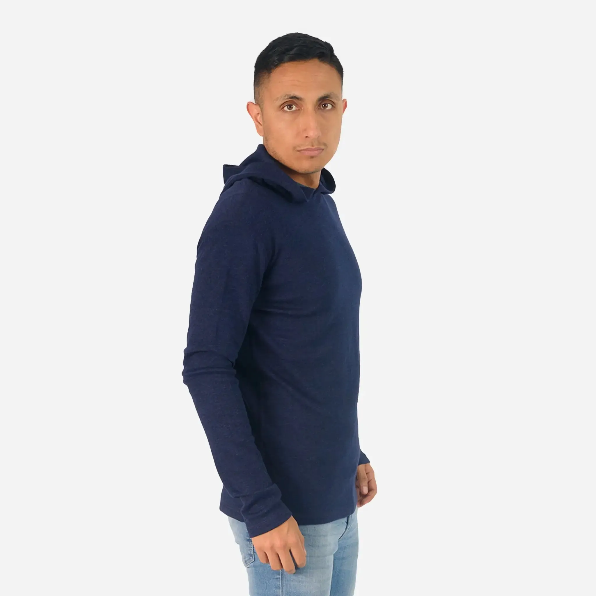 Men's Alpaca Wool Pullover Hoodie: 300 Lightweight