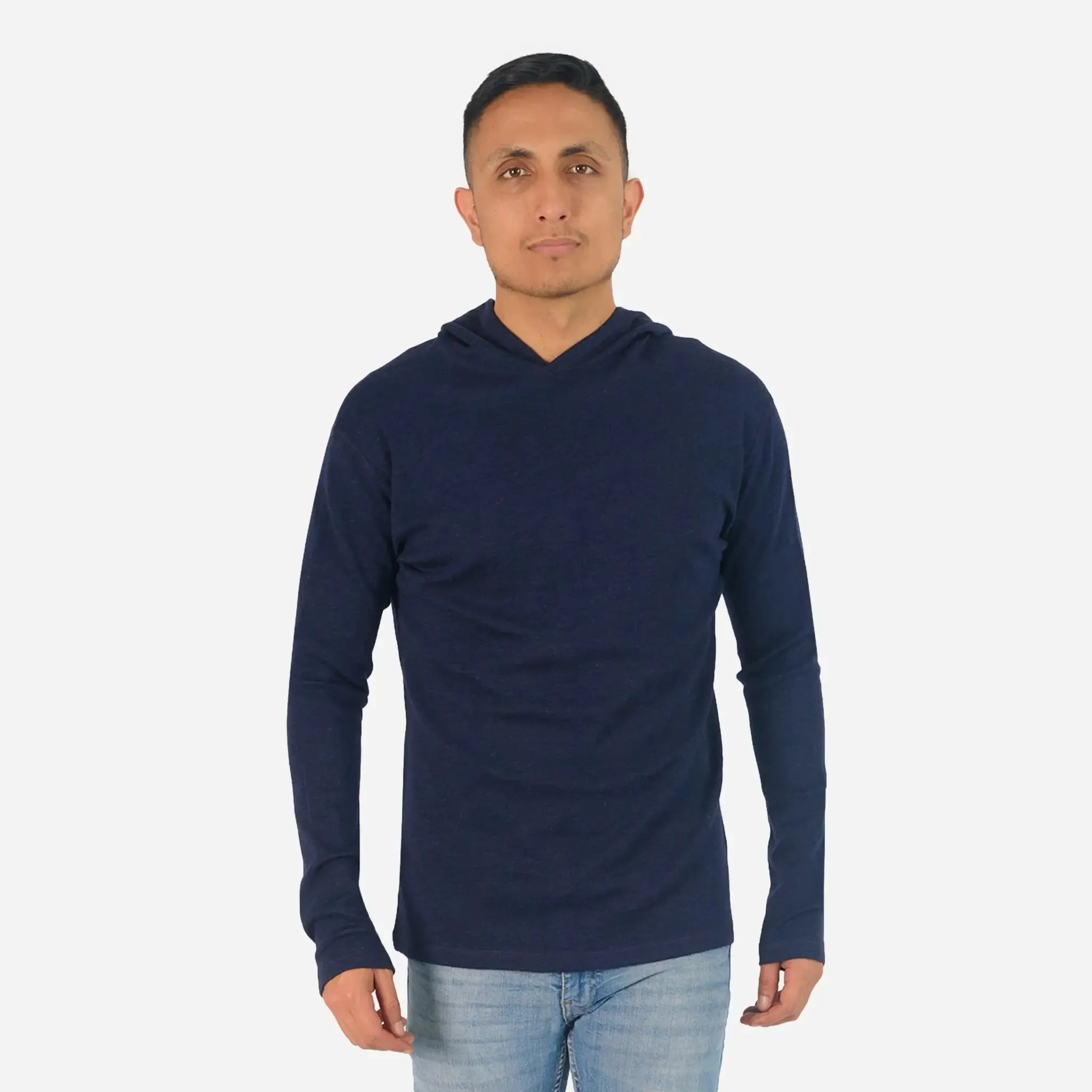 Men's Alpaca Wool Pullover Hoodie: 300 Lightweight