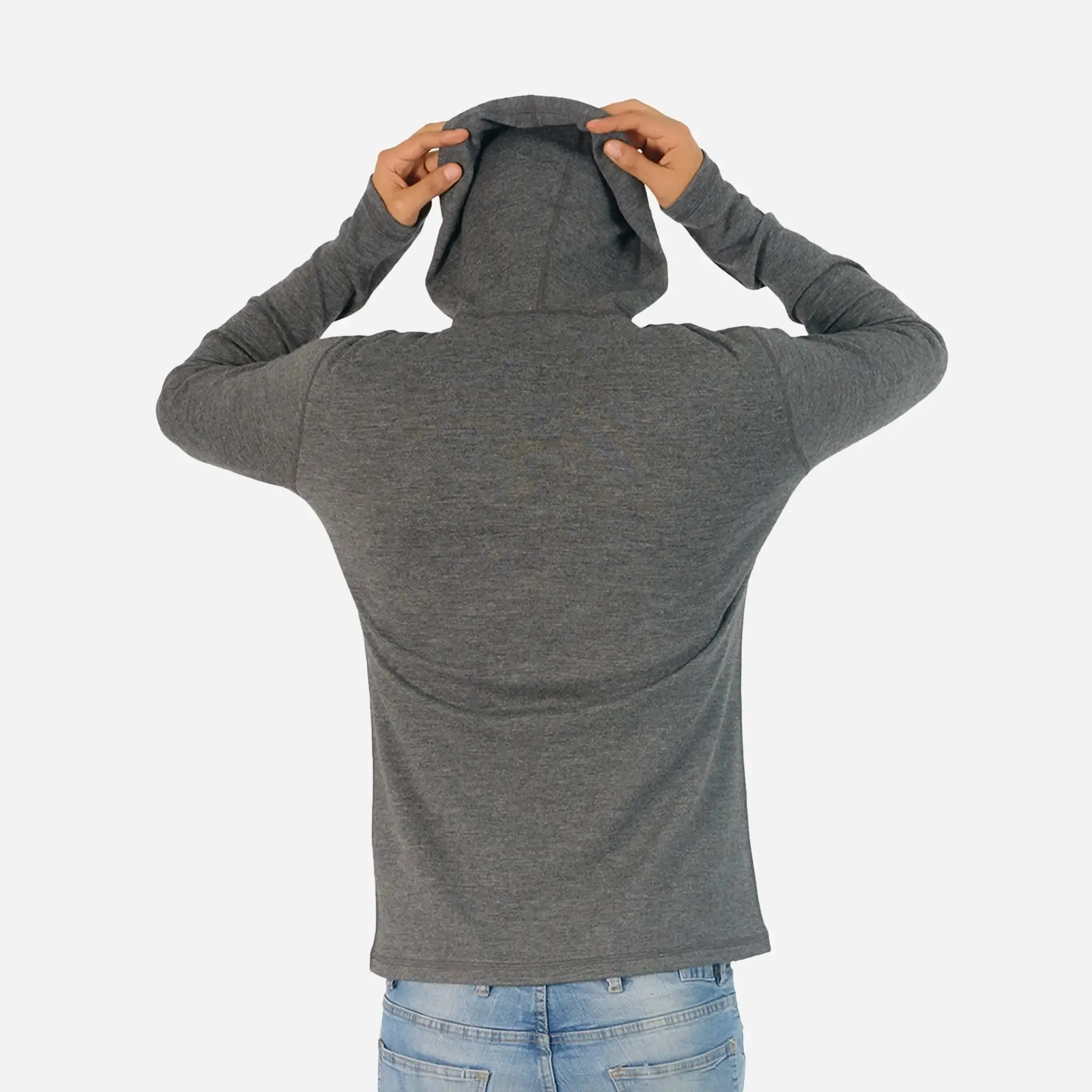 Men's Alpaca Wool Pullover Hoodie: 300 Lightweight