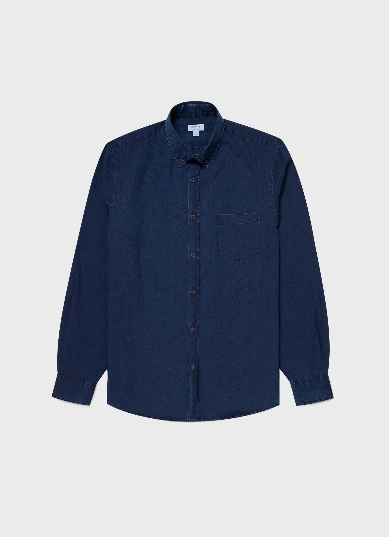 Men's Button Down Denim Shirt in Indigo