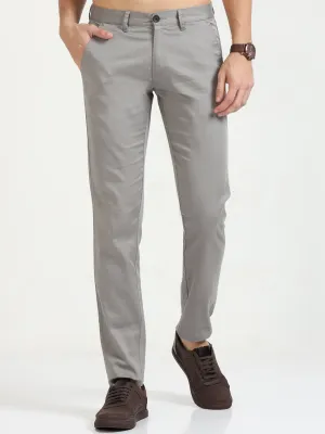 MEN'S GREY PRINT SLIM FIT TROUSER