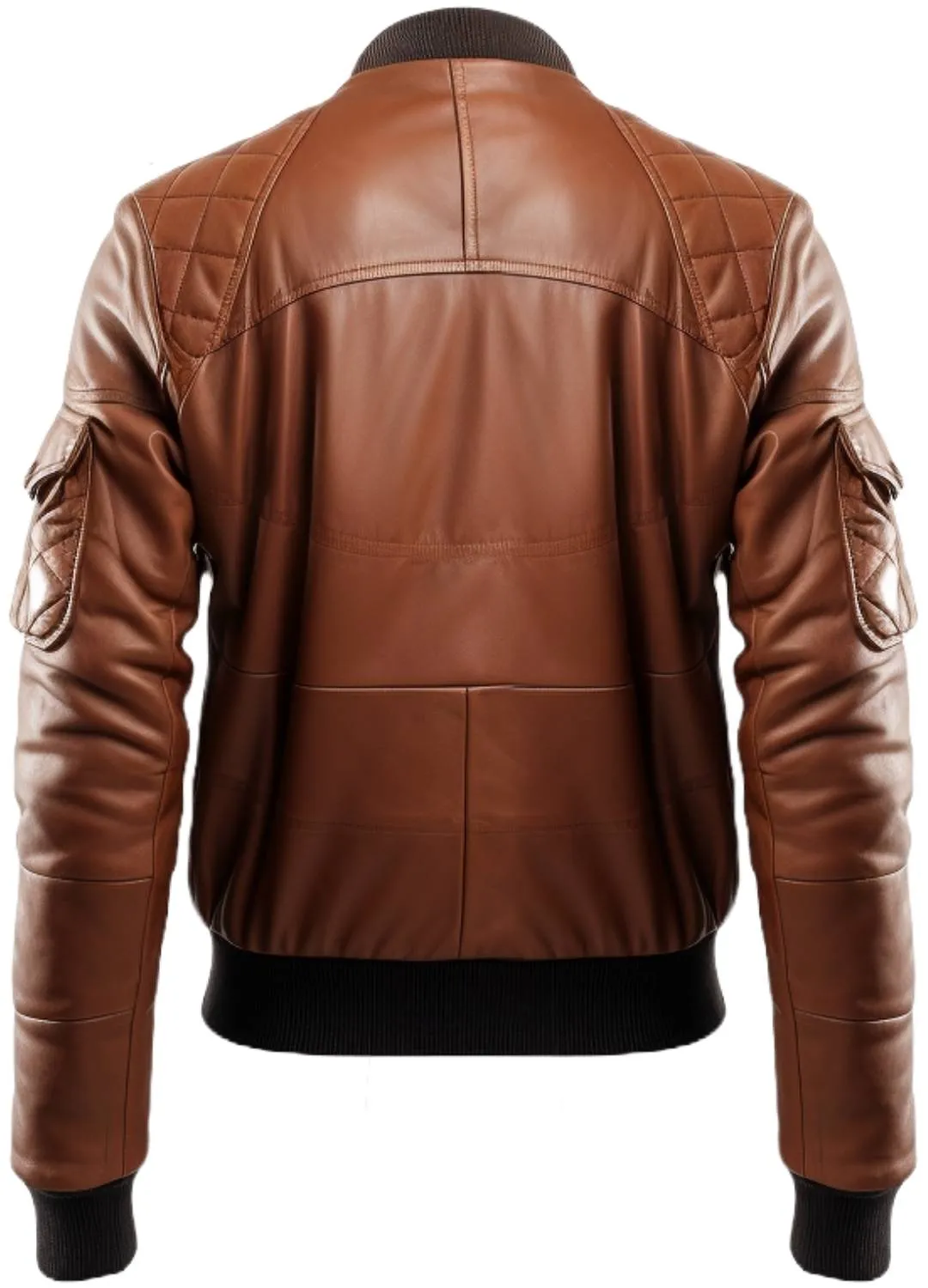 Mens Leather Bomber Jacket