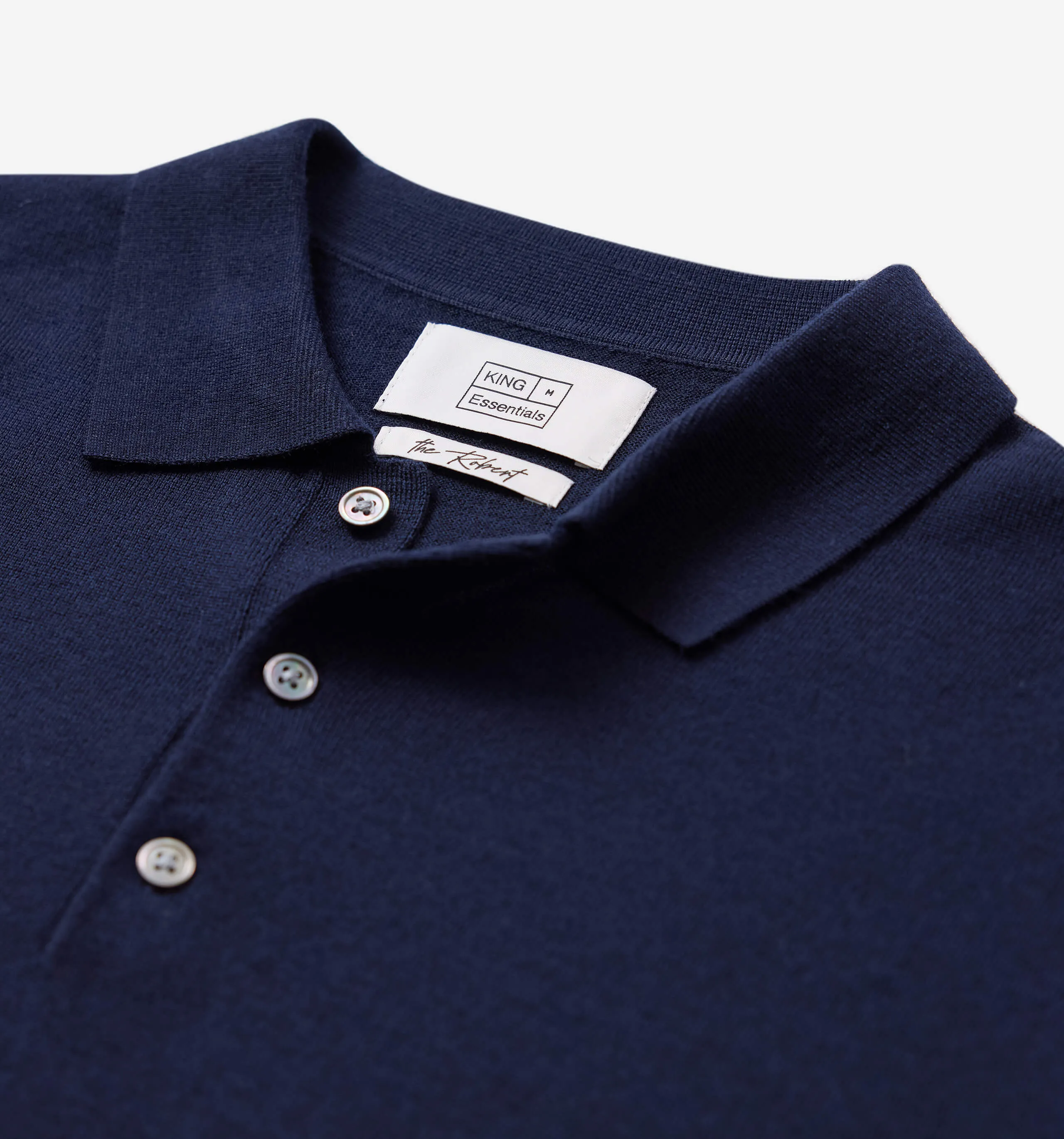 Merino Wool Polo Navy