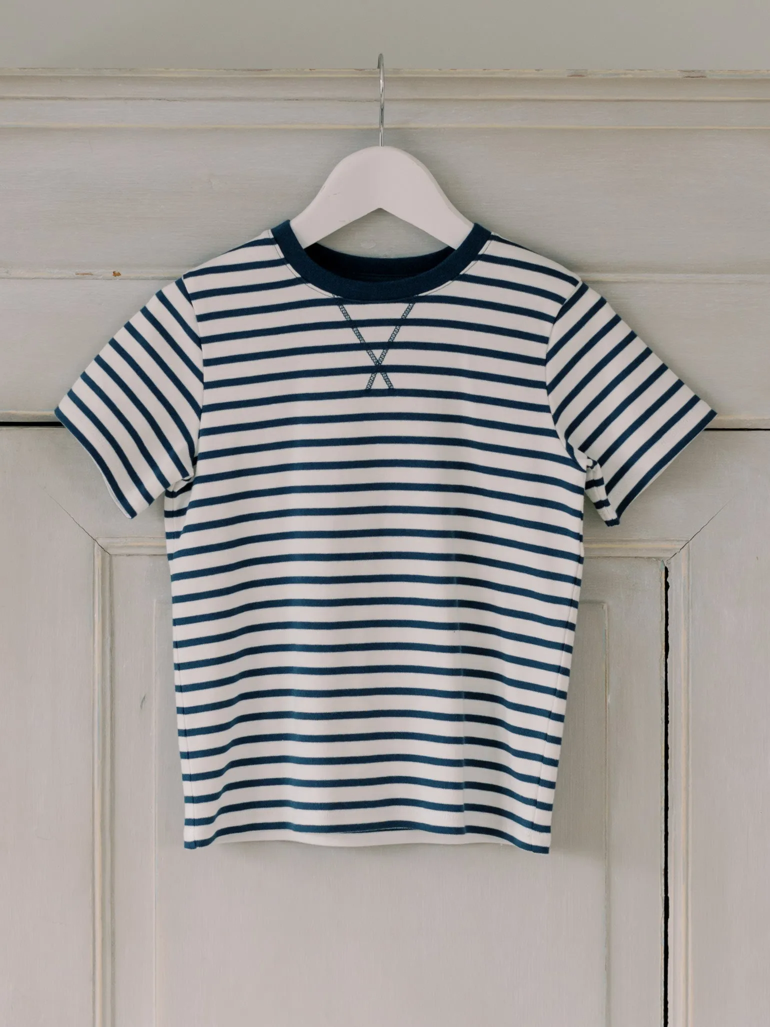 Navy Stripe Arturo Kids Cotton T-Shirt