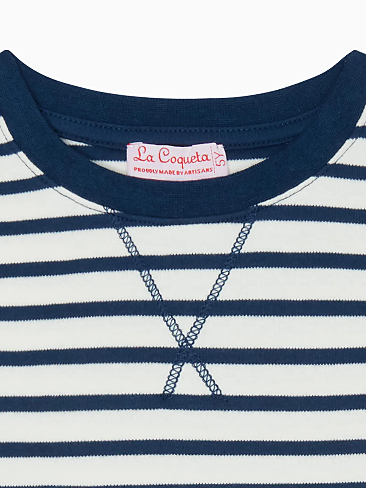 Navy Stripe Arturo Kids Cotton T-Shirt