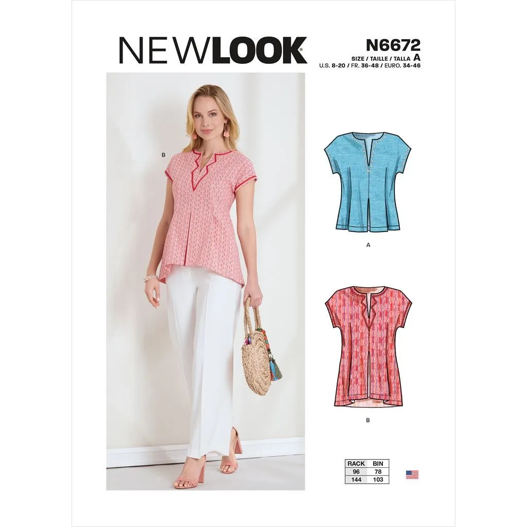 New Look Sewing Pattern N6672 Misses' Top or Tunic