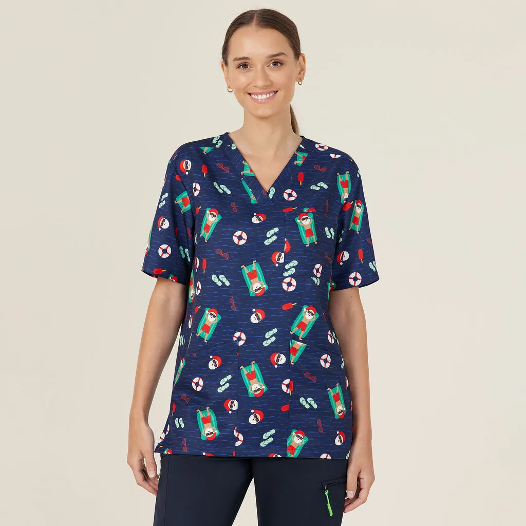 NNT Uniforms Santa Pool Party Scrub Top (CATRGK)