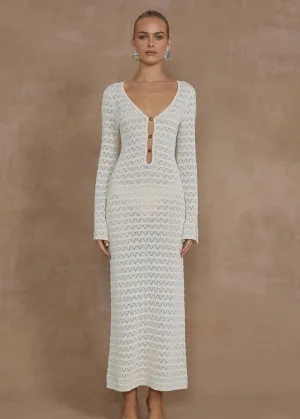 Nya Knit Midi Dress in Ivory