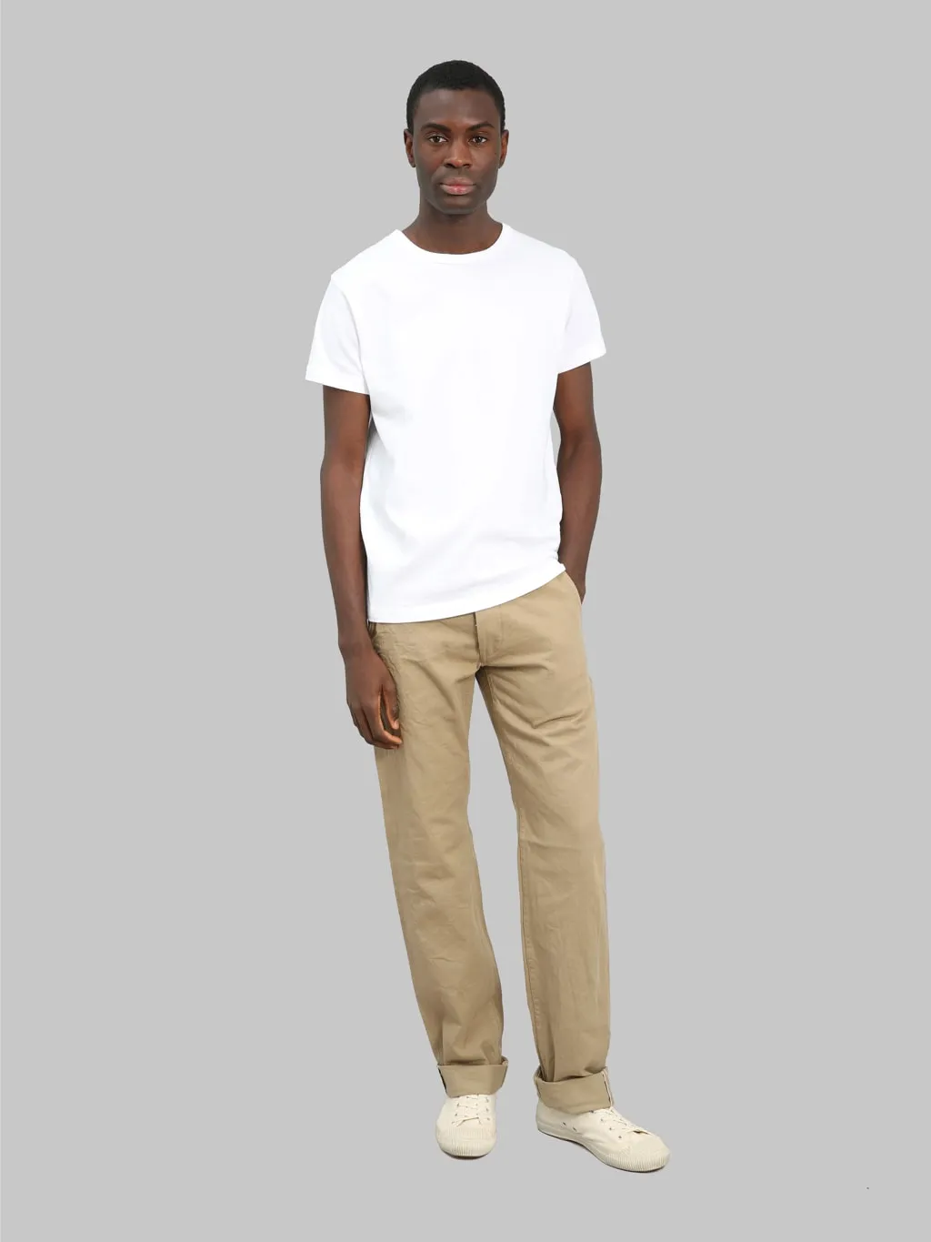 ONI Denim 737-SVC-KHB 9.5oz Selvedge Chino Trouser Khaki Beige