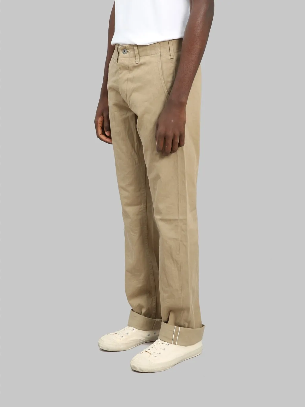 ONI Denim 737-SVC-KHB 9.5oz Selvedge Chino Trouser Khaki Beige