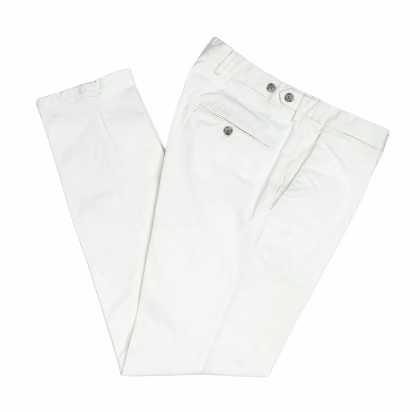 Oscar Jacobson - White Mid-Rise Cotton Chinos 48