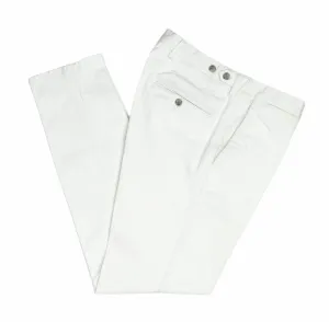 Oscar Jacobson - White Mid-Rise Cotton Chinos 48