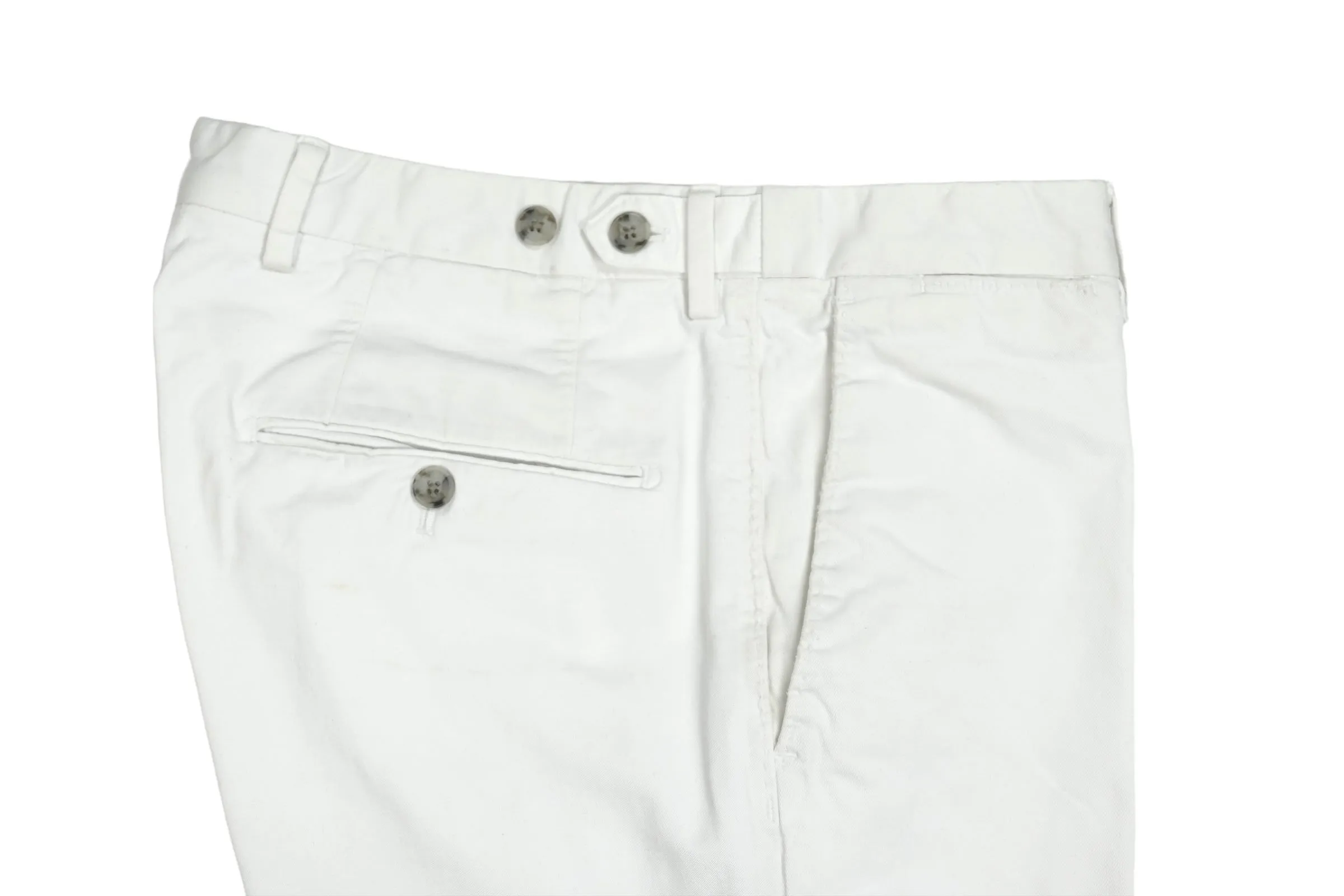 Oscar Jacobson - White Mid-Rise Cotton Chinos 48