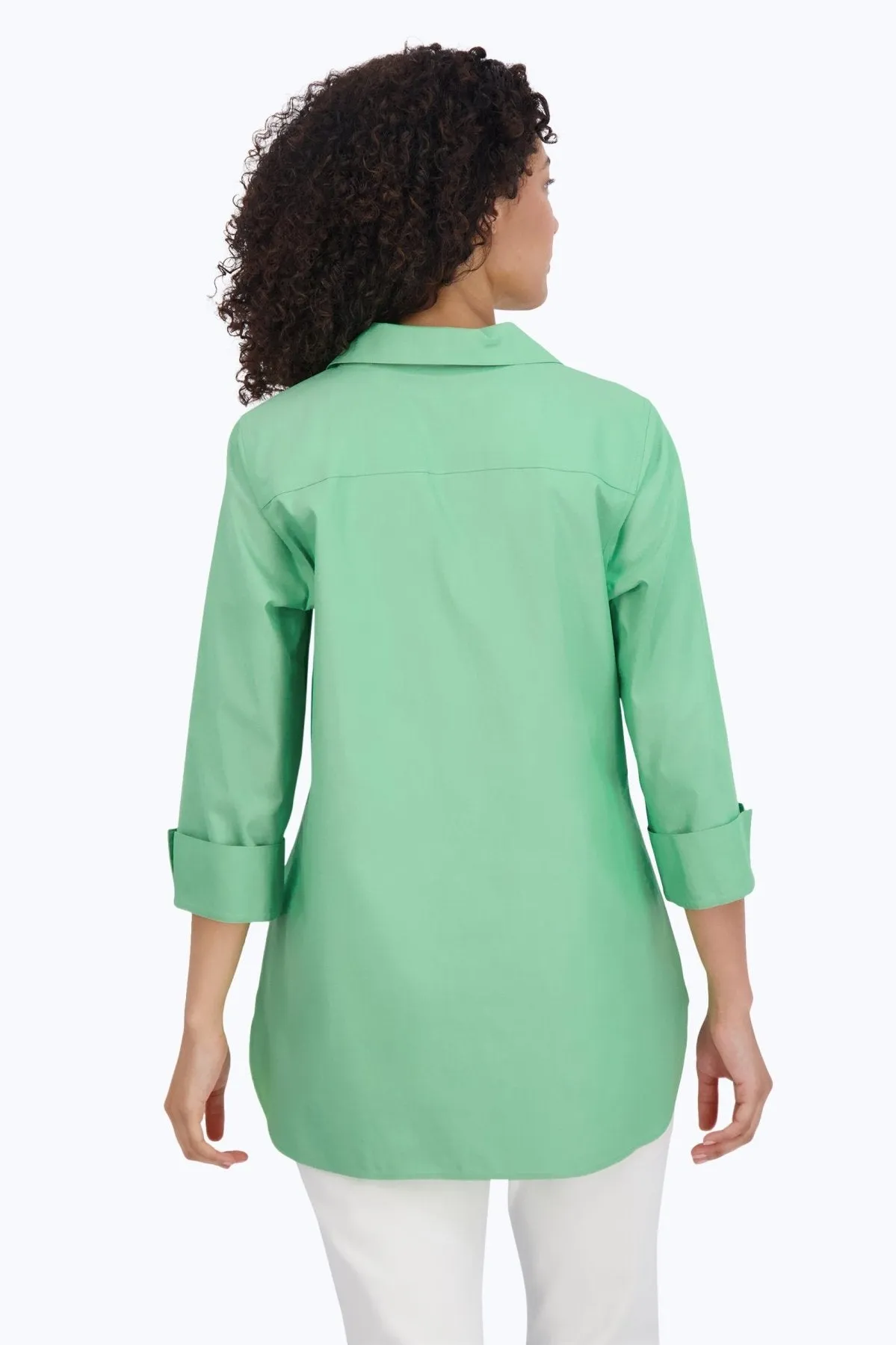 Pandora Pinpoint No Iron 3/4 Sleeve Tunic, New Leaf