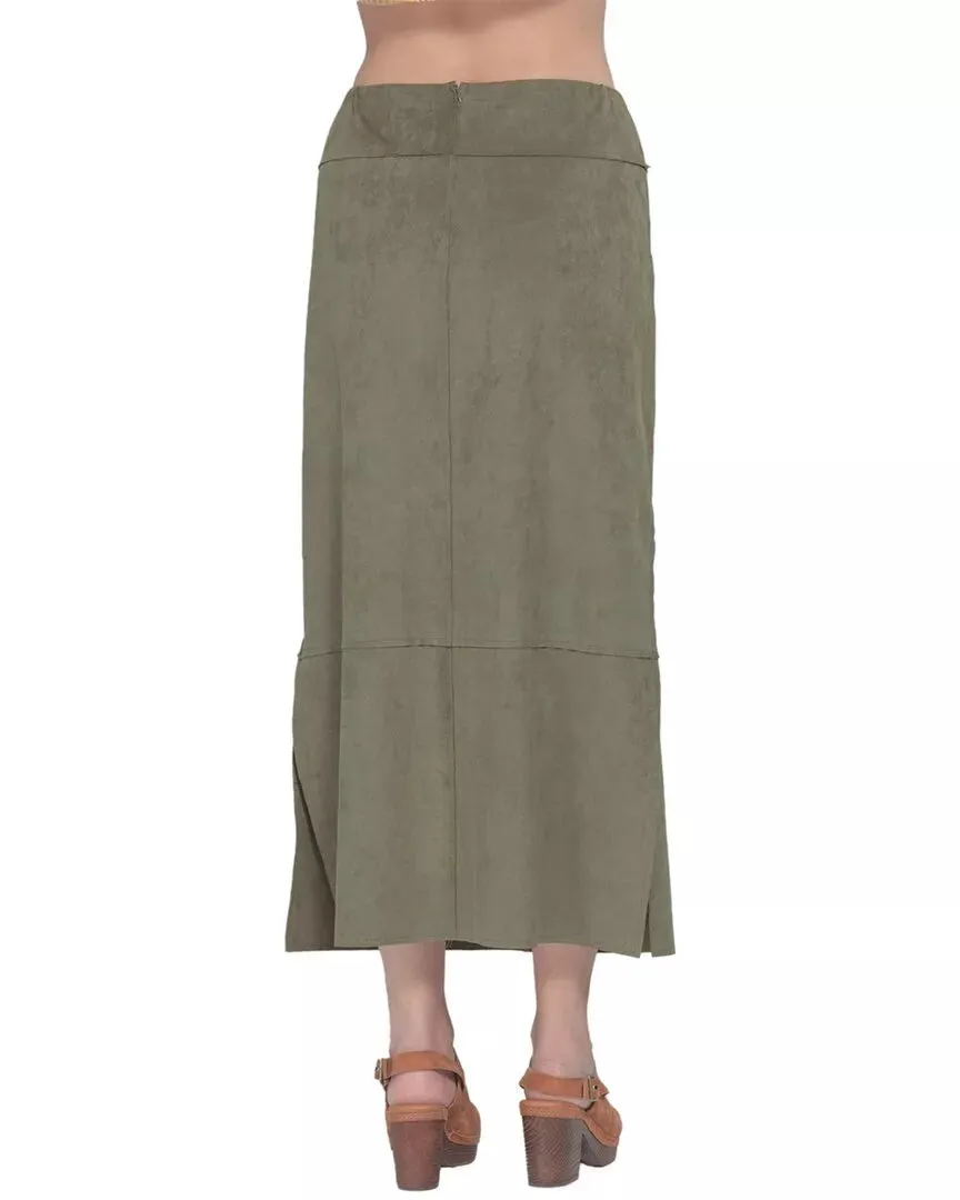 PAPARAZZI - Olive Green Faux Suede Skirt