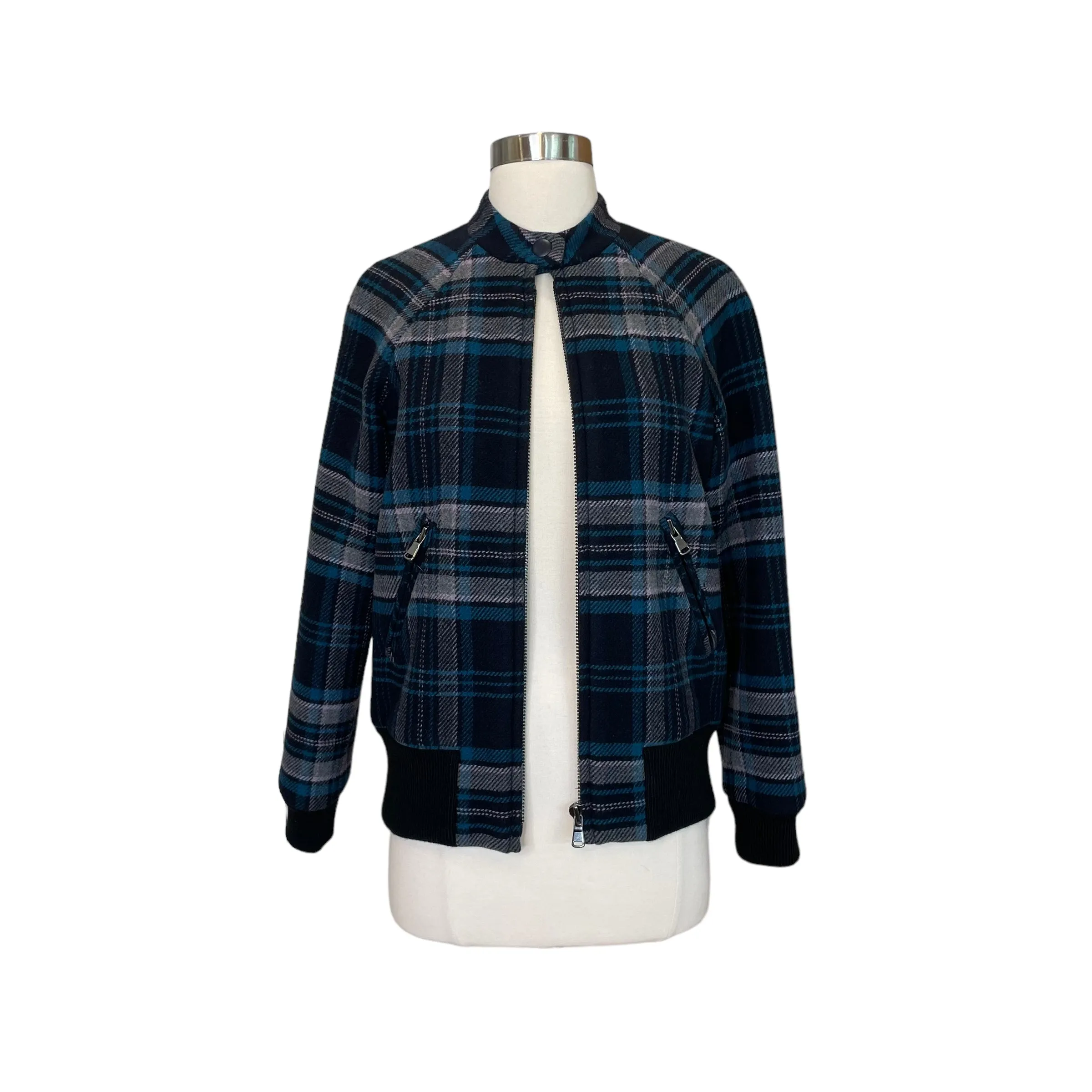 Plaid Bomber Jacket - XS