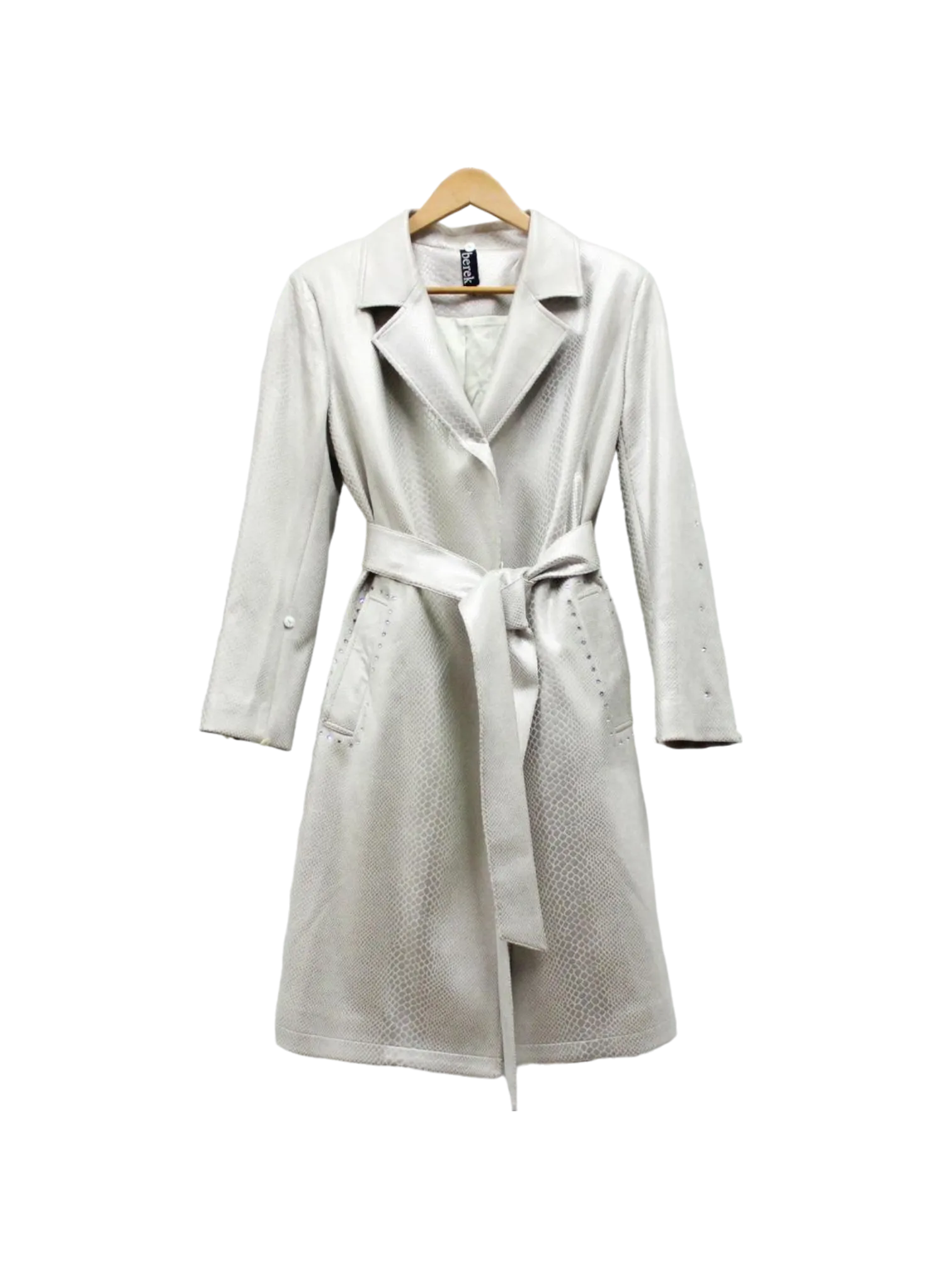 Platinum Cobra Luxe Wrap Coat W Fur Collar & Cuffs