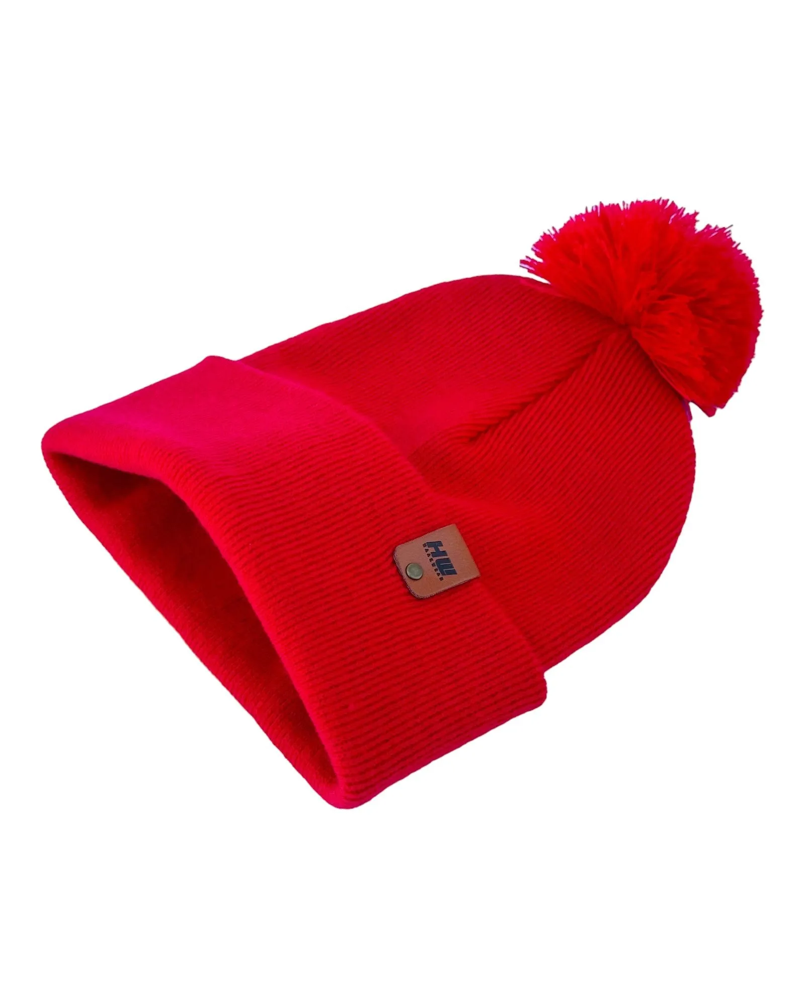 PTD108 HAAKWEAR Pom Pom Beanie - Made in USA - RED