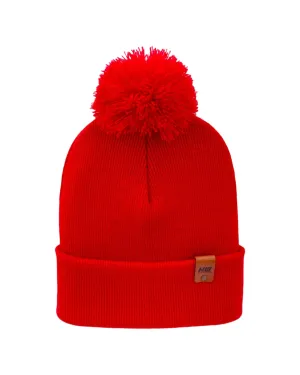 PTD108 HAAKWEAR Pom Pom Beanie - Made in USA - RED