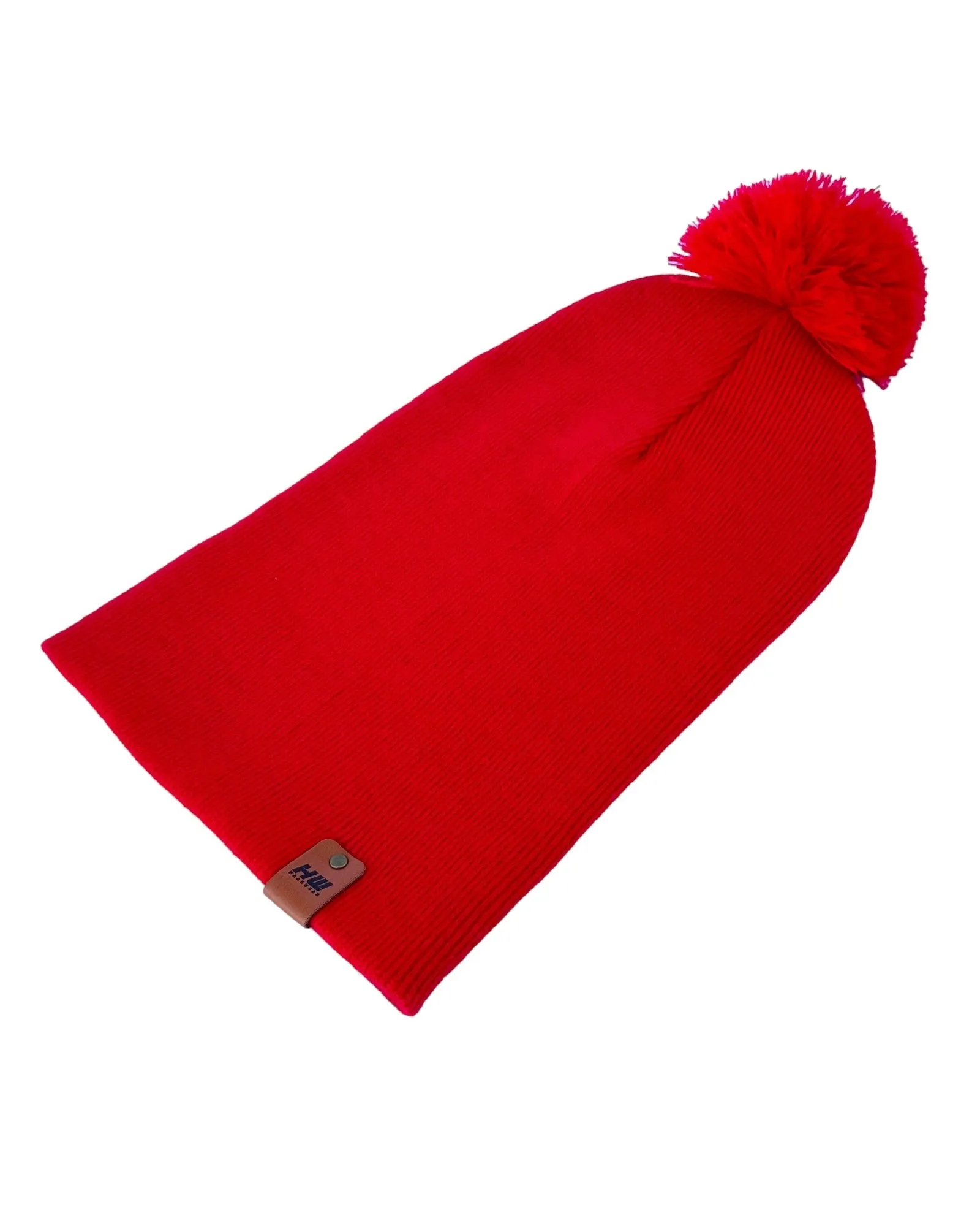 PTD108 HAAKWEAR Pom Pom Beanie - Made in USA - RED