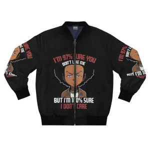 "The Boondocks" Freeman Don't Care Quote Bomber Jacket