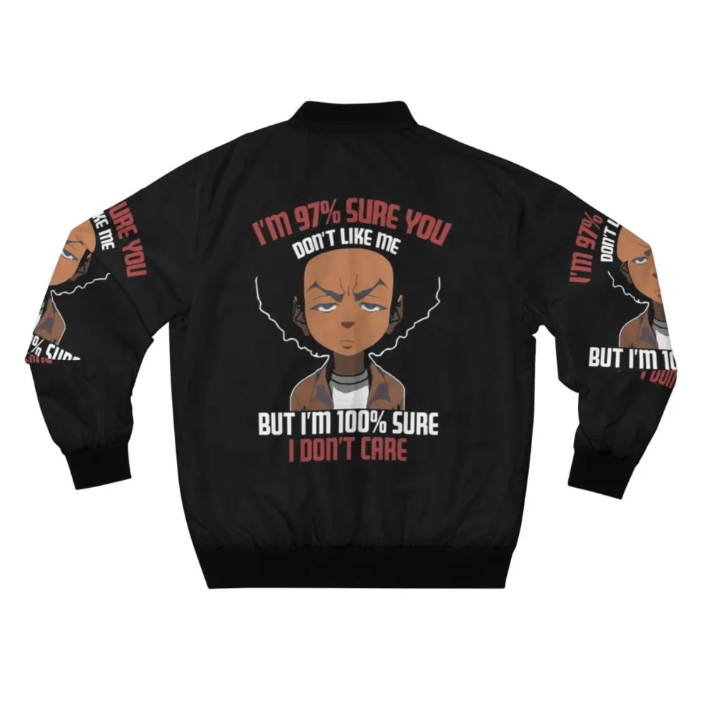 "The Boondocks" Freeman Don't Care Quote Bomber Jacket