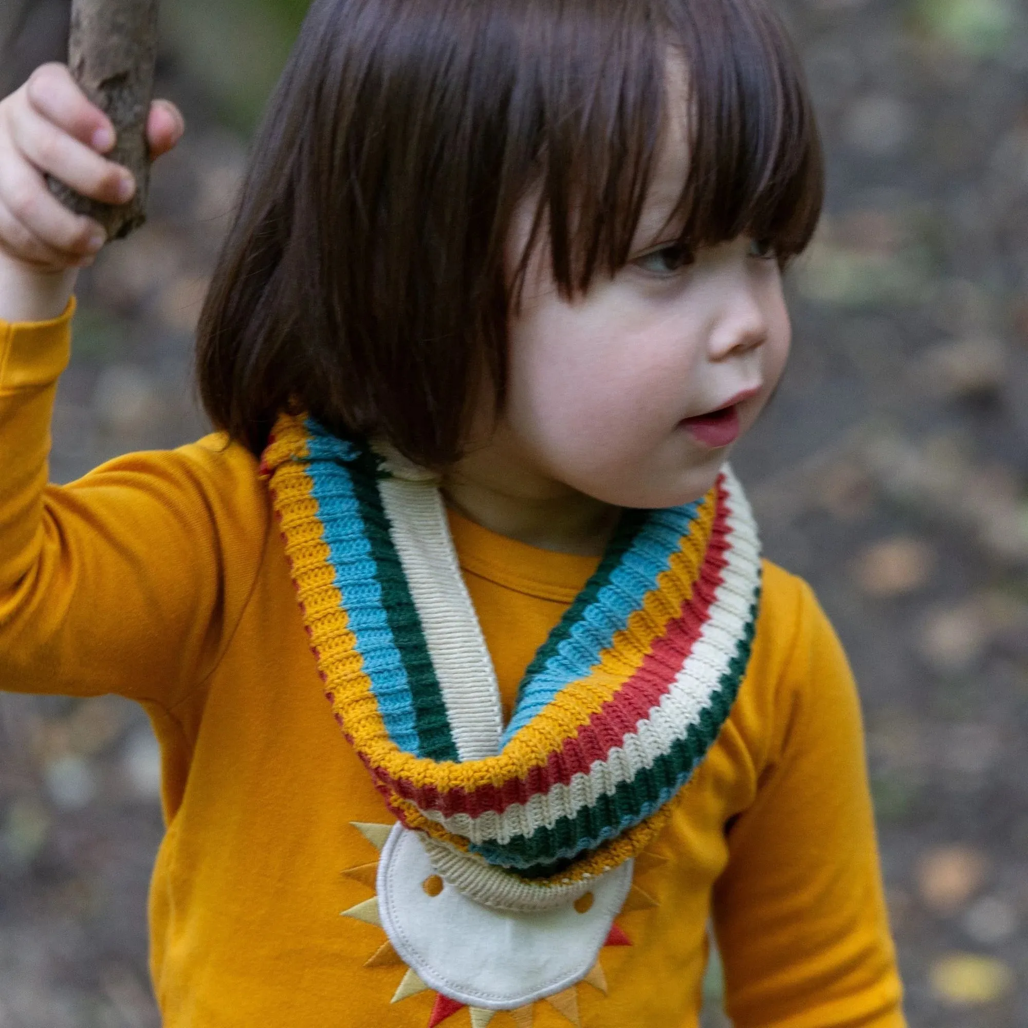 Rainbow Striped Knitted Snood