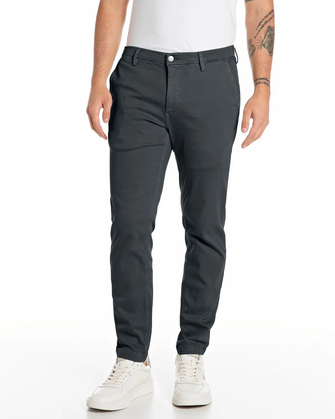 Replay Zeumar Hyperchino Colour XLITE Slim Mens Jeans - Petrol Blue