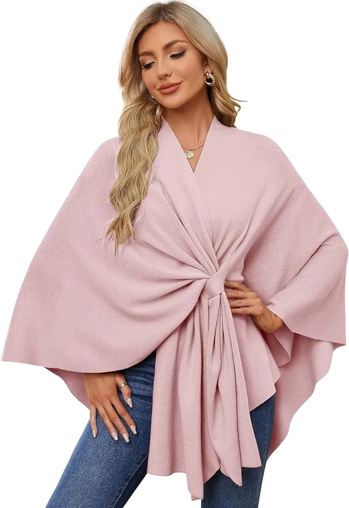 RITZY Front Closure Luxurious Winter Poncho Sweater