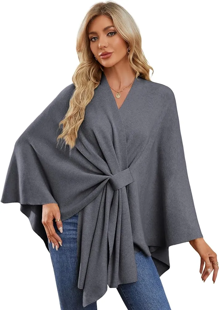 RITZY Front Closure Luxurious Winter Poncho Sweater