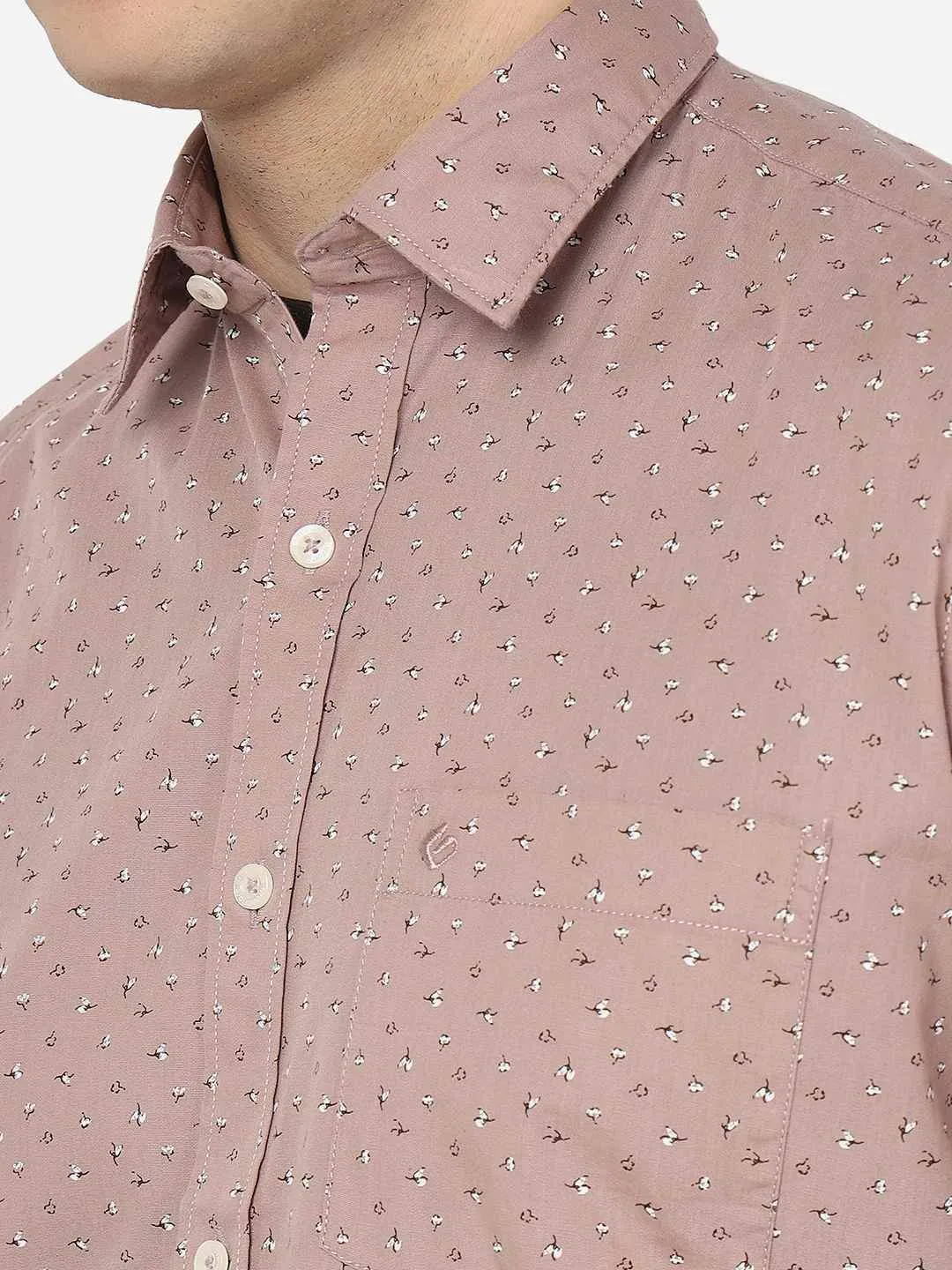 Rose Cloud Printed Smart Fit Semi Casual Shirt | Greenfibre