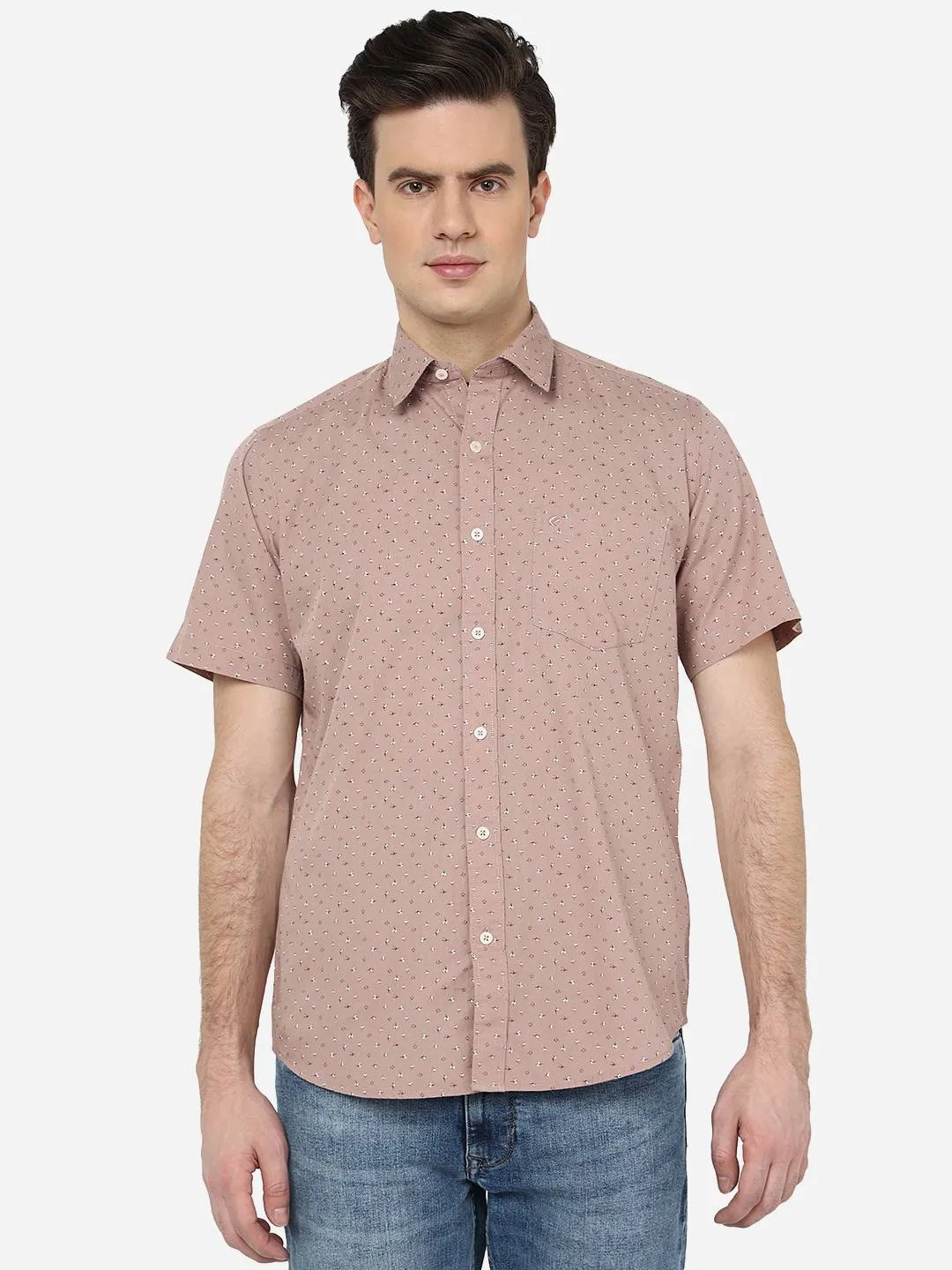 Rose Cloud Printed Smart Fit Semi Casual Shirt | Greenfibre