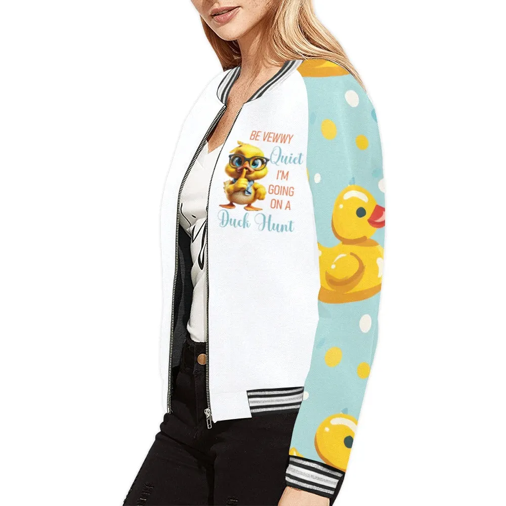 Rubber Duck Be Vewwy Quiet Bomber Jacket for Women