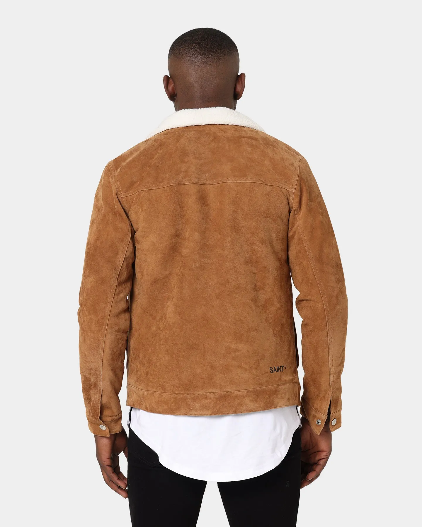 Saint Morta Suede Sherpa Jacket Tan/Cream