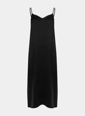 Silk Dreamscape Long Slip Black Dress