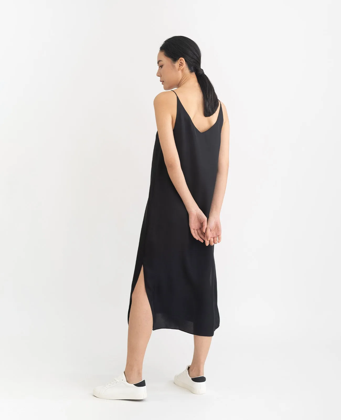 Silk V Neck Slip Dress