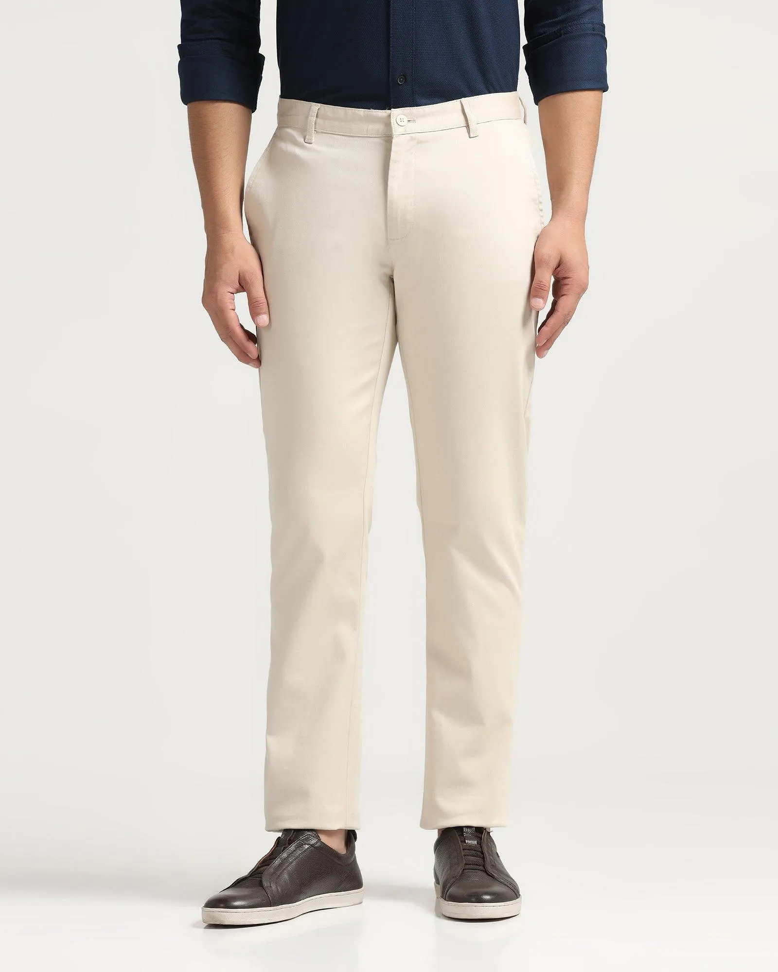 Slim Comfort B-95 Casual Beige Textured Khakis - Kros