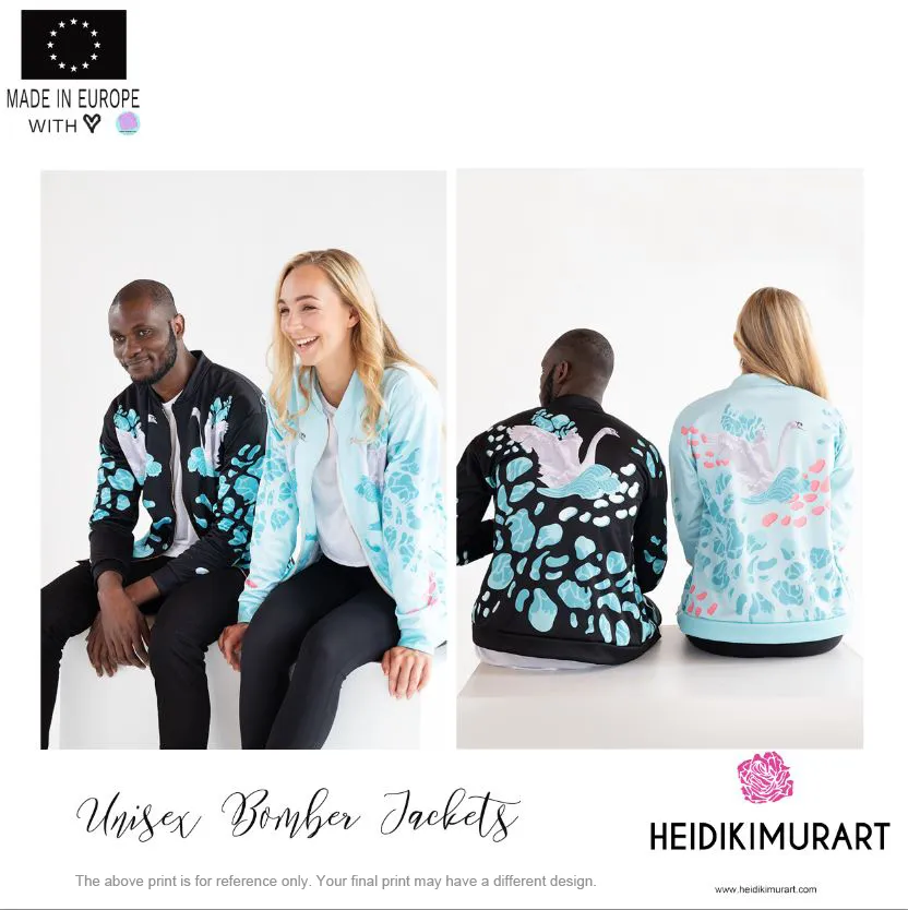 Snakeskin Print Unisex Bomber Jacket, Reptile Snake Skin Designer Fleece Jacket-Made in EU