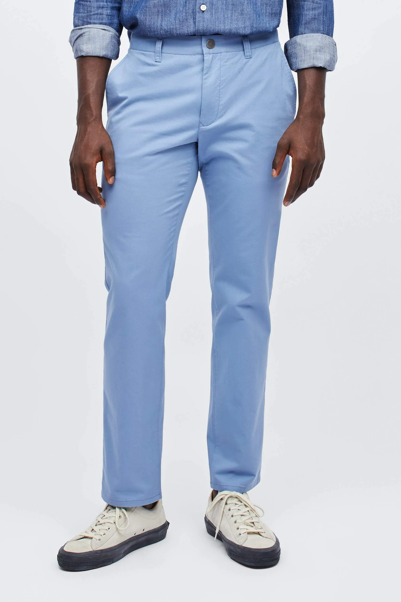 Stretch Washed Slim Chino- Azure Slate