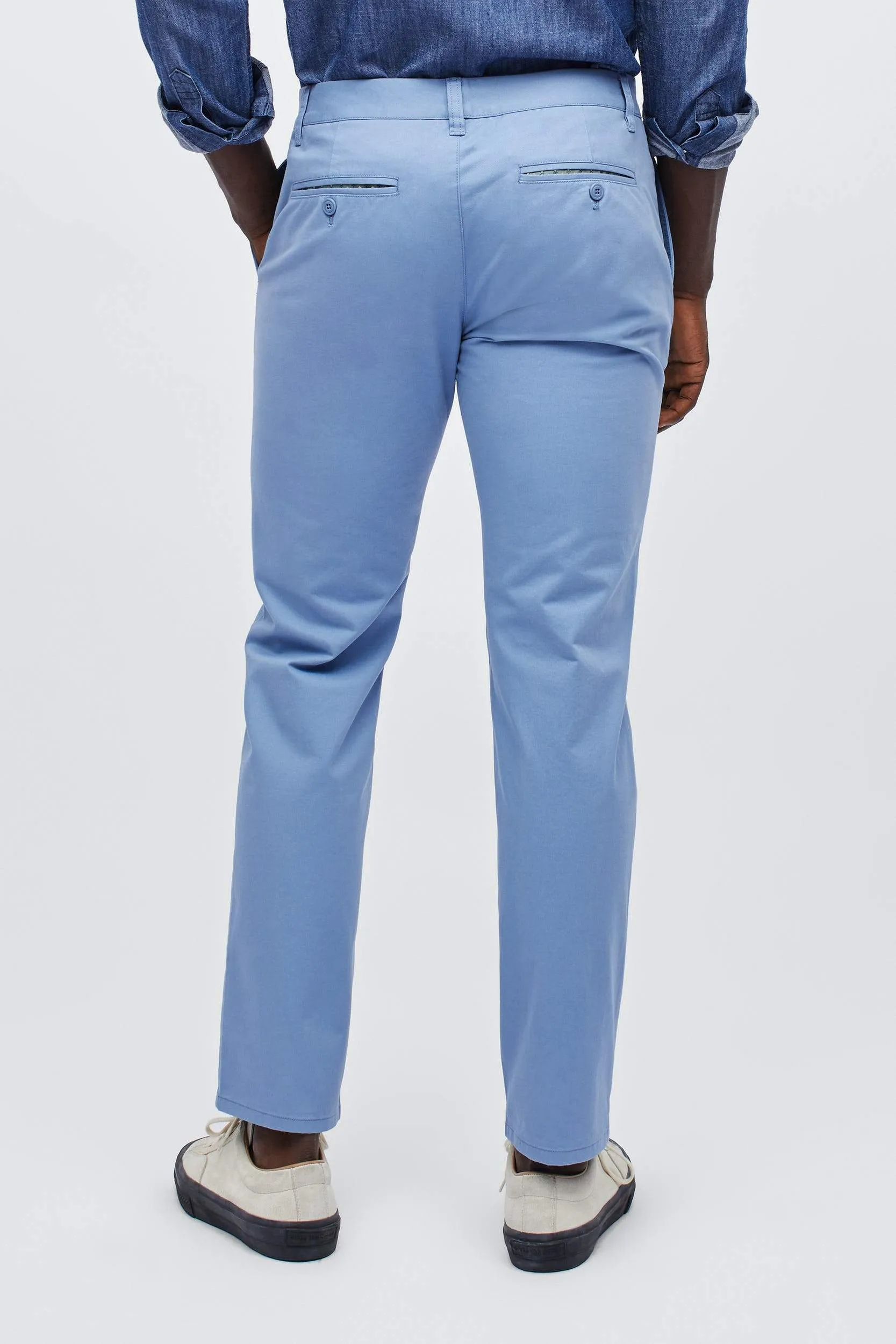 Stretch Washed Slim Chino- Azure Slate