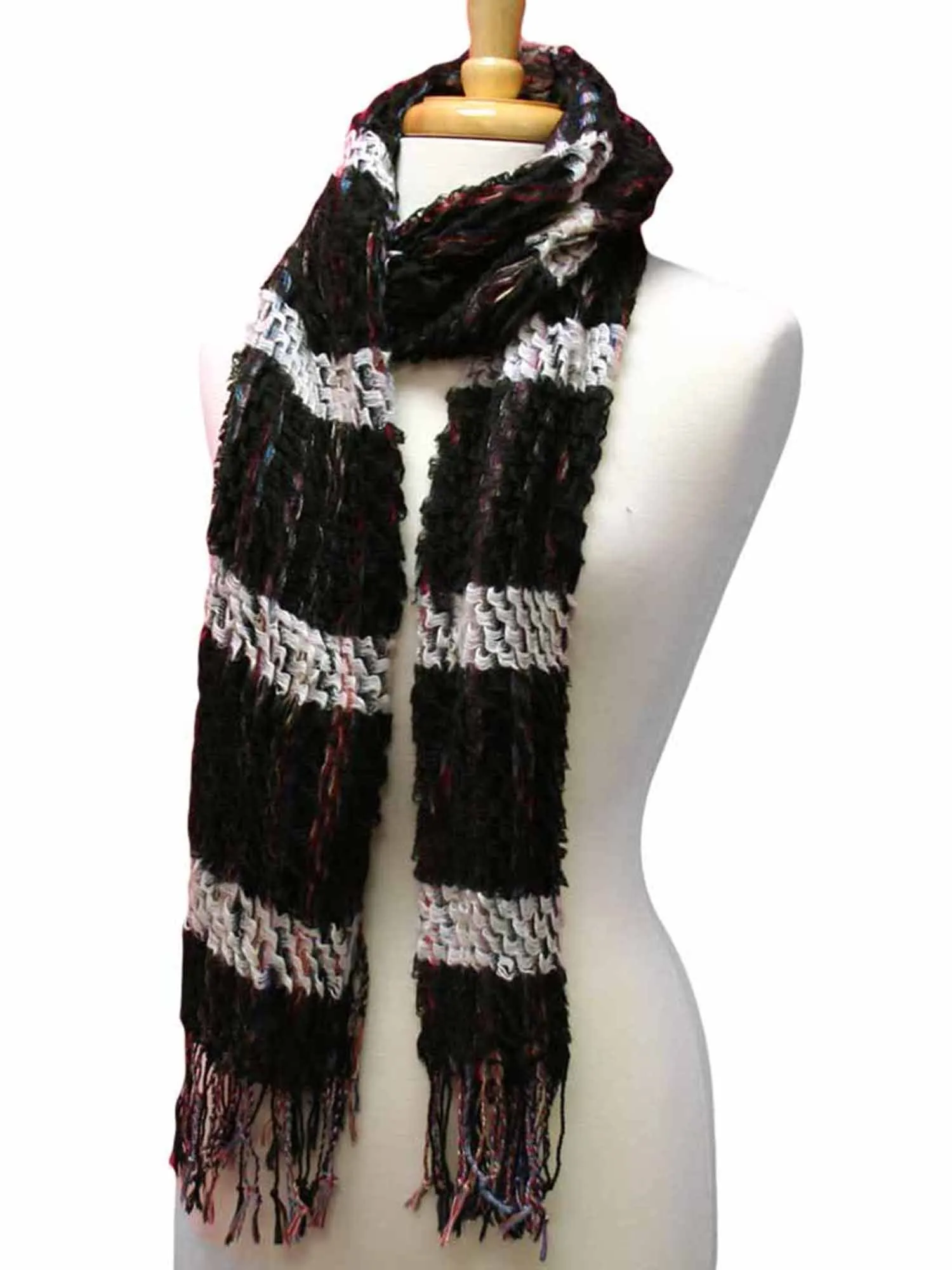 Striped Soft Knit Winter Unisex Neck Scarf