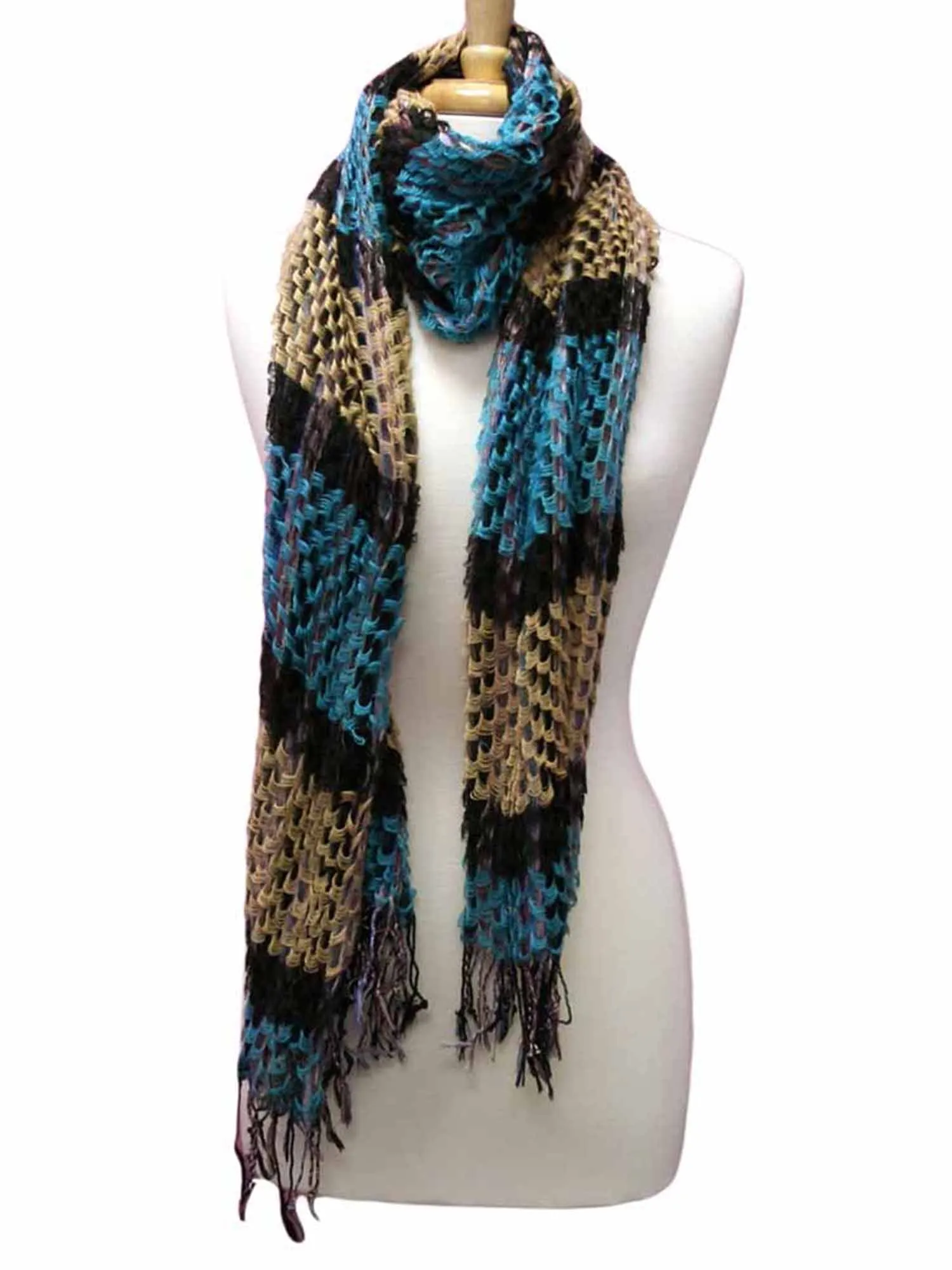 Striped Soft Knit Winter Unisex Neck Scarf