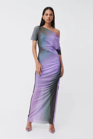 Suboo Olafur Draped Cowl Neck Longline Dress - Print