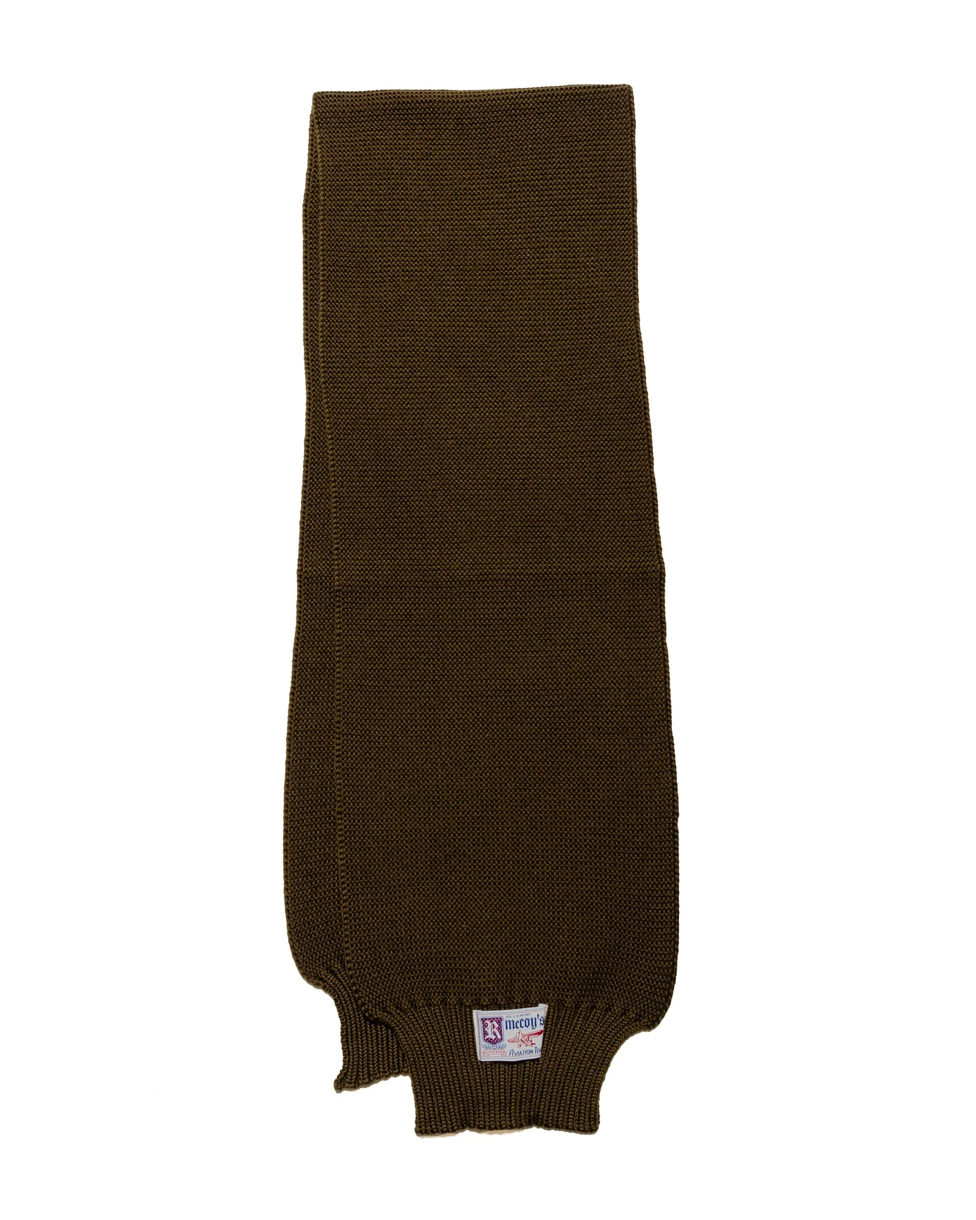 The Real McCoy's MA24103 Scarf, Wool-Knit Olive