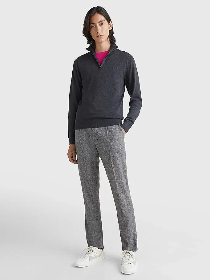 Tommy Hilfiger Cotton Cashmere Zip Neck Jumper